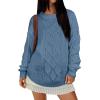 imageANRABESS Women Oversized Chunky Cable Knitted Vintage Sweater 2025 Fall Winter OutfitsGrey Blue