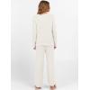 imageANRABESS Womens Fuzzy Fleece Lounge Pajama Set 2 Piece Outfits Long Sleeve Top Sweater Pants Loungewear Pj Sets 2025 FallBeige