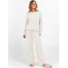 imageANRABESS Womens Fuzzy Fleece Lounge Pajama Set 2 Piece Outfits Long Sleeve Top Sweater Pants Loungewear Pj Sets 2025 FallBeige