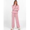 imageANRABESS Womens Fuzzy Fleece Lounge Pajama Set 2 Piece Outfits Long Sleeve Top Sweater Pants Loungewear Pj Sets 2025 FallBlush Pink