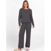 imageANRABESS Womens Fuzzy Fleece Lounge Pajama Set 2 Piece Outfits Long Sleeve Top Sweater Pants Loungewear Pj Sets 2025 FallDeep Gray