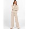 imageANRABESS Womens Fuzzy Fleece Lounge Pajama Set 2 Piece Outfits Long Sleeve Top Sweater Pants Loungewear Pj Sets 2025 FallLight Khaki