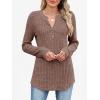 imageANRABESS Womens Long Sleeve Henley Shirts 2025 Fall Tunic Tops Ribbed Knit Lightweight Sweaters Dressy Casual Blouse OutfitsBrown