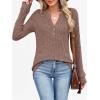 imageANRABESS Womens Long Sleeve Henley Shirts 2025 Fall Tunic Tops Ribbed Knit Lightweight Sweaters Dressy Casual Blouse OutfitsBrown