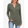 imageANRABESS Womens Long Sleeve Henley Shirts 2025 Fall Tunic Tops Ribbed Knit Lightweight Sweaters Dressy Casual Blouse OutfitsDeep Green