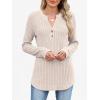 imageANRABESS Womens Long Sleeve Henley Shirts 2025 Fall Tunic Tops Ribbed Knit Lightweight Sweaters Dressy Casual Blouse OutfitsLight Khaki