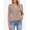 imageANRABESS Womens Long Sleeve Henley Shirts 2025 Fall Tunic Tops Ribbed Knit Lightweight Sweaters Dressy Casual Blouse OutfitsTan