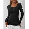 imageANRABESS Womens Long Sleeve Henley Tops Ribbed Knit Slim Fitted Trendy T Shirt Basic Tees Layer 2025 Fall Fashion OutfitsBlack