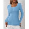 imageANRABESS Womens Long Sleeve Henley Tops Ribbed Knit Slim Fitted Trendy T Shirt Basic Tees Layer 2025 Fall Fashion OutfitsBright Blue