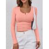 imageANRABESS Womens Long Sleeve Henley Tops Ribbed Knit Slim Fitted Trendy T Shirt Basic Tees Layer 2025 Fall Fashion OutfitsCoral