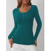 imageANRABESS Womens Long Sleeve Henley Tops Ribbed Knit Slim Fitted Trendy T Shirt Basic Tees Layer 2025 Fall Fashion OutfitsLake Green