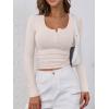 imageANRABESS Womens Long Sleeve Henley Tops Ribbed Knit Slim Fitted Trendy T Shirt Basic Tees Layer 2025 Fall Fashion OutfitsParchment