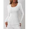imageANRABESS Womens Long Sleeve Henley Tops Ribbed Knit Slim Fitted Trendy T Shirt Basic Tees Layer 2025 Fall Fashion OutfitsWhite