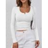 imageANRABESS Womens Long Sleeve Henley Tops Ribbed Knit Slim Fitted Trendy T Shirt Basic Tees Layer 2025 Fall Fashion OutfitsWhite