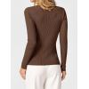 imageANRABESS Womens Ribbed Fitted Sweater Long Sleeve Shirts Scoop Neck Lightweight Casual Knit Slim Tops 2025 Fall OutfitsBrown