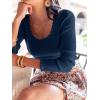 imageANRABESS Womens Ribbed Fitted Sweater Long Sleeve Shirts Scoop Neck Lightweight Casual Knit Slim Tops 2025 Fall OutfitsNavy Blue