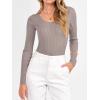 imageANRABESS Womens Ribbed Fitted Sweater Long Sleeve Shirts Scoop Neck Lightweight Casual Knit Slim Tops 2025 Fall OutfitsPurple Taupe