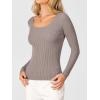 imageANRABESS Womens Ribbed Fitted Sweater Long Sleeve Shirts Scoop Neck Lightweight Casual Knit Slim Tops 2025 Fall OutfitsPurple Taupe