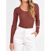 imageANRABESS Womens Ribbed Fitted Sweater Long Sleeve Shirts Scoop Neck Lightweight Casual Knit Slim Tops 2025 Fall OutfitsRust