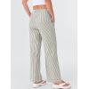 imageANRABESS Womens Striped Gingham Pants 2025 Fall Pajama Lounge Boxer Pants Casual Wide Leg Drawstring PJ Bottoms TrousersGreen White Stripe