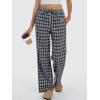 imageANRABESS Womens Striped Gingham Pants 2025 Fall Pajama Lounge Boxer Pants Casual Wide Leg Drawstring PJ Bottoms TrousersMulti Black Plaid