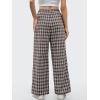 imageANRABESS Womens Striped Gingham Pants 2025 Fall Pajama Lounge Boxer Pants Casual Wide Leg Drawstring PJ Bottoms TrousersMulti Coffee Plaid