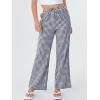 imageANRABESS Womens Striped Gingham Pants 2025 Fall Pajama Lounge Boxer Pants Casual Wide Leg Drawstring PJ Bottoms TrousersNavy Blue White Plaid