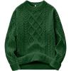 imageANRABESS Women Oversized Chunky Cable Knitted Vintage Sweater 2025 Fall Winter OutfitsGreen