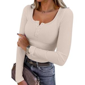 imageANRABESS Womens Long Sleeve Henley Tops Ribbed Knit Slim Fitted Trendy T Shirt Basic Tees Layer 2025 Fall Fashion OutfitsNature