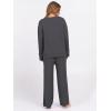imageANRABESS 2 Piece Sets for Women Fall Fuzzy Fleece Pajama Sweater Knit Top Wide Leg Pants Loungewear 2025 Winter Cozy OutfitsDeep Gray