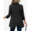 imageANRABESS 34 Sleeve Tunic Tops for Women Lapel V Neck Button Down Shirts Business Dressy Casual Blouse with Asymmetrical HemBlack