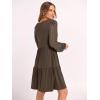 imageANRABESS Dresses for Women Casual Lace Long Sleeve V Neck Tiered Swing Flowy Loose Aline Mini Short 2025 Fall Vacation DressCoffee