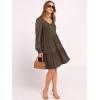 imageANRABESS Dresses for Women Casual Lace Long Sleeve V Neck Tiered Swing Flowy Loose Aline Mini Short 2025 Fall Vacation DressCoffee