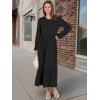 imageANRABESS Long Sleeve Midi Dresses for Women Casual 2025 Fall Crewneck A Line Tiered Flowy Loose Trendy Dresses with PocketsBlack