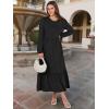 imageANRABESS Long Sleeve Midi Dresses for Women Casual 2025 Fall Crewneck A Line Tiered Flowy Loose Trendy Dresses with PocketsBlack