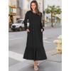 imageANRABESS Long Sleeve Midi Dresses for Women Casual 2025 Fall Crewneck A Line Tiered Flowy Loose Trendy Dresses with PocketsBlack
