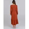 imageANRABESS Long Sleeve Midi Dresses for Women Casual 2025 Fall Crewneck A Line Tiered Flowy Loose Trendy Dresses with PocketsBrick Red