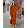 imageANRABESS Long Sleeve Midi Dresses for Women Casual 2025 Fall Crewneck A Line Tiered Flowy Loose Trendy Dresses with PocketsBrick Red
