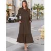 imageANRABESS Long Sleeve Midi Dresses for Women Casual 2025 Fall Crewneck A Line Tiered Flowy Loose Trendy Dresses with PocketsCoffee