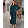 imageANRABESS Long Sleeve Midi Dresses for Women Casual 2025 Fall Crewneck A Line Tiered Flowy Loose Trendy Dresses with PocketsDark Green