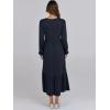 imageANRABESS Long Sleeve Midi Dresses for Women Casual 2025 Fall Crewneck A Line Tiered Flowy Loose Trendy Dresses with PocketsDark Navy Blue