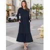 imageANRABESS Long Sleeve Midi Dresses for Women Casual 2025 Fall Crewneck A Line Tiered Flowy Loose Trendy Dresses with PocketsDark Navy Blue