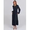 imageANRABESS Long Sleeve Midi Dresses for Women Casual 2025 Fall Crewneck A Line Tiered Flowy Loose Trendy Dresses with PocketsDark Navy Blue