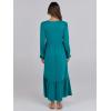 imageANRABESS Long Sleeve Midi Dresses for Women Casual 2025 Fall Crewneck A Line Tiered Flowy Loose Trendy Dresses with PocketsLake Green