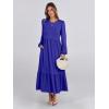 imageANRABESS Long Sleeve Midi Dresses for Women Casual 2025 Fall Crewneck A Line Tiered Flowy Loose Trendy Dresses with PocketsRoyal Blue