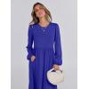 imageANRABESS Long Sleeve Midi Dresses for Women Casual 2025 Fall Crewneck A Line Tiered Flowy Loose Trendy Dresses with PocketsRoyal Blue