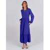 imageANRABESS Long Sleeve Midi Dresses for Women Casual 2025 Fall Crewneck A Line Tiered Flowy Loose Trendy Dresses with PocketsRoyal Blue