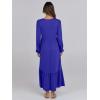 imageANRABESS Long Sleeve Midi Dresses for Women Casual 2025 Fall Crewneck A Line Tiered Flowy Loose Trendy Dresses with PocketsRoyal Blue