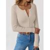 imageANRABESS Long Sleeve Shirts for Women Henley Button Down Tops Ribbed Knit Slim Fit Fall Basic Tee 2025 Casual Trendy ClothesBeige