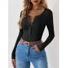 imageANRABESS Long Sleeve Shirts for Women Henley Button Down Tops Ribbed Knit Slim Fit Fall Basic Tee 2025 Casual Trendy ClothesBlack